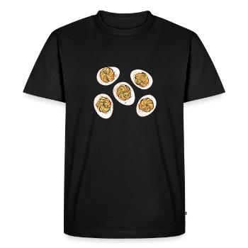 Oeufs farcis Oeufs farcis - T-shirt Premium bio Homme - noir - Devant - Nico (187cm)