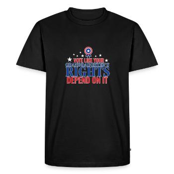 Votez comme si les droits de votre petite-fille en dépendaient - T-shirt Premium bio Homme - noir - Devant - Nico (187cm)