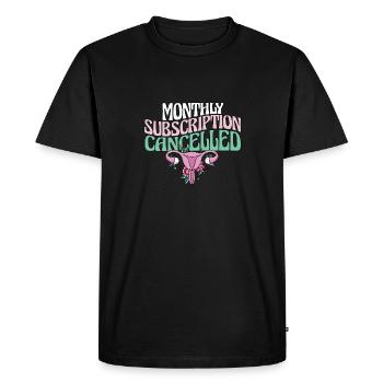 Abonnement mensuel Hystérectomie annulée - T-shirt Premium bio Homme - noir - Devant - Nico (187cm)