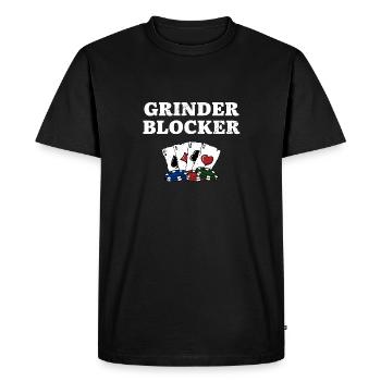 Grinder Blocker Poker Card Games Poker Player - Men's Premium Organic T-Shirt - black - Front - Nico (187cm)