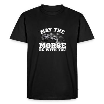 Mortar Radio Radio Amateur Radio Morse - Men's Premium Organic T-Shirt - black - Front - Nico (187cm)