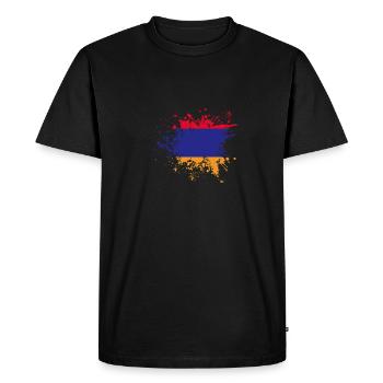 Drapeau arménien Arménie - T-shirt Premium bio Homme - noir - Devant - Nico (187cm)