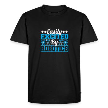 Drôle De Droïde Builder Facilement Excité Par La Robotique Bui - T-shirt Premium bio Homme - noir - Devant - Nico (187cm)