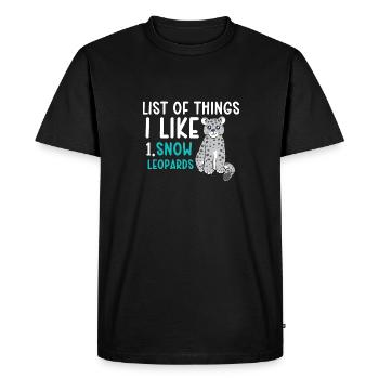 Snow leopard - Men's Premium Organic T-Shirt - black - Front - Nico (187cm)