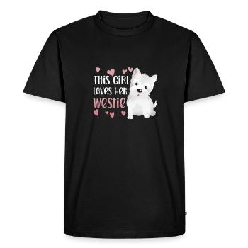 West Highland White Terrier Westie - T-shirt Premium bio Homme - noir - Devant - Nico (187cm)