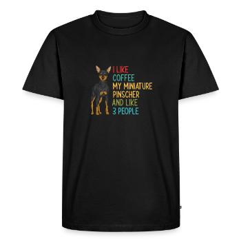 Miniature Pinscher Rehpinscher Min Pin Dog - Men's Premium Organic T-Shirt - black - Front - Nico (187cm)