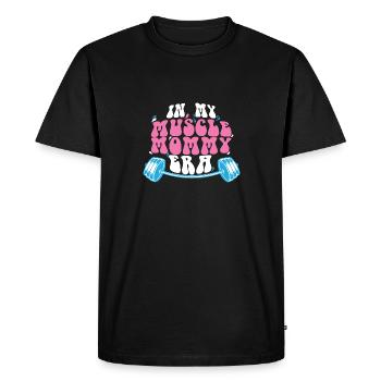 Dans mon ère de maman musclée Entraîneur personnel maman - T-shirt Premium bio Homme - noir - Devant - Nico (187cm)