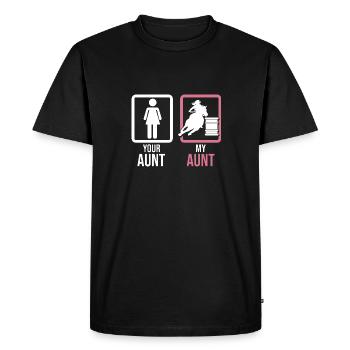 Your Aunt My Aunt Barrel Racer Rodeo Western Barr - Men's Premium Organic T-Shirt - black - Front - Nico (187cm)