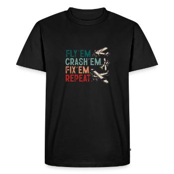 Modèle d’avion télécommandé - T-shirt Premium bio Homme - noir - Devant - Nico (187cm)