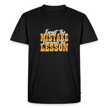 Forget the Mistake Remember The Lesson Teacher - Men's Premium Organic T-Shirt - black - Front - Nico (187cm)