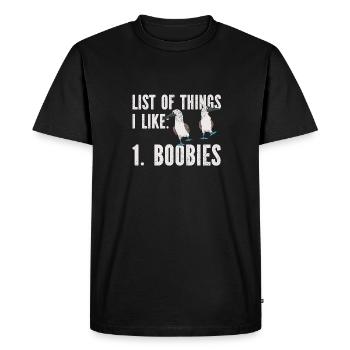 Fou à pieds bleus Oiseau de mer fou à pieds bleus - T-shirt Premium bio Homme - noir - Devant - Nico (187cm)