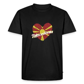 Balkan Macedonian flag Macedonia Origin - Men's Premium Organic T-Shirt - black - Front - Nico (187cm)