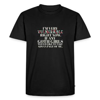 I'm Very Vulnerable Right Now Grunge Aesthetic - Men's Premium Organic T-Shirt - black - Front - Nico (187cm)