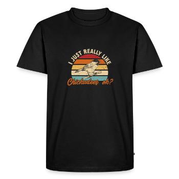 Bird Chickadee Bird Watching - Men's Premium Organic T-Shirt - black - Front - Nico (187cm)
