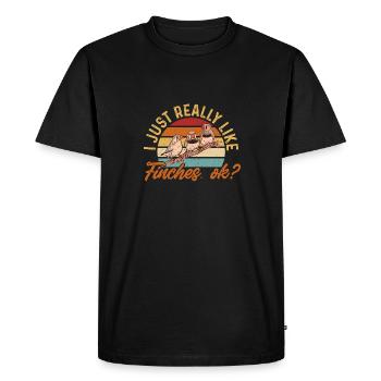 Zebra Finches Bird Zebra Finch - Men's Premium Organic T-Shirt - black - Front - Nico (187cm)