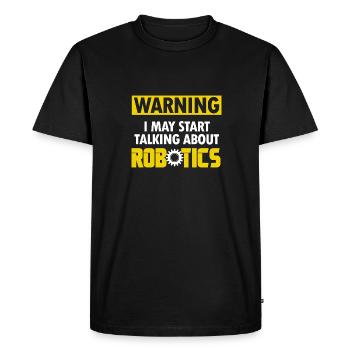 Droid Builder Avertissement Je peux commencer à parler de Ro - T-shirt Premium bio Homme - noir - Devant - Nico (187cm)