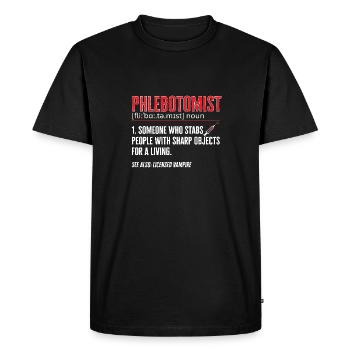 Phlebotomy Blood Draw Blood Nurse - Men's Premium Organic T-Shirt - black - Front - Nico (187cm)