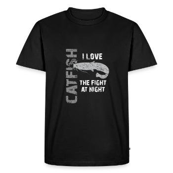 Wels angeln Sportfischer starke Fische angeln - Männer Premium Bio T-Shirt - Schwarz - Vorne - Nico (187cm)