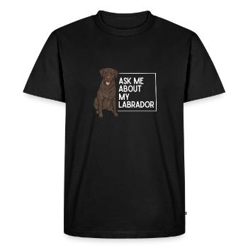 Chien Labrador Retriever chocolat - T-shirt Premium bio Homme - noir - Devant - Nico (187cm)