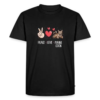 Maine Coon Chat - T-shirt Premium bio Homme - noir - Devant - Nico (187cm)