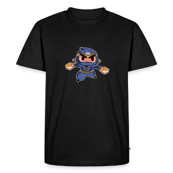 Smore Ninja Kids Cute Marshmallow Camper - Men's Premium Organic T-Shirt - black - Front - Nico (187cm)