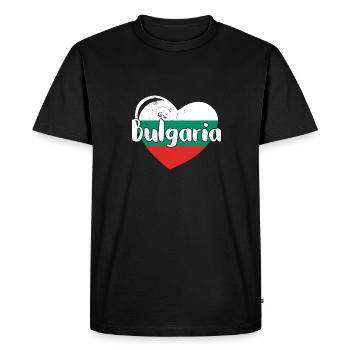 Drapeau national de la Bulgarie Balkan Sofia Jour férié - T-shirt Premium bio Homme - noir - Devant - Nico (187cm)