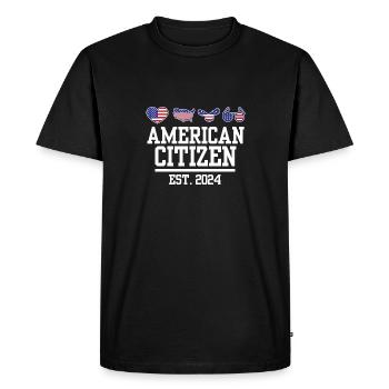 American Citizen Est 2024 US Flag Naturalized - Men's Premium Organic T-Shirt - black - Front - Nico (187cm)