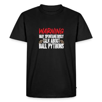 Ball Python Snake King Python - Men's Premium Organic T-Shirt - black - Front - Nico (187cm)