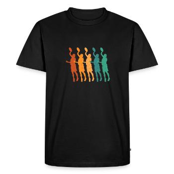 Ultimate Frisbee Throwing Disc - Men's Premium Organic T-Shirt - black - Front - Nico (187cm)