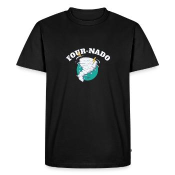 4ème anniversaire Tornade Thème Fournado Four Nado 4 - T-shirt Premium bio Homme - noir - Devant - Nico (187cm)