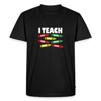 i J’enseigne la bravoure confiante l’égalité de l’enseignant l’avenir - T-shirt Premium bio Homme - noir - Devant - Nico (187cm)