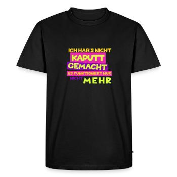 Funny "I didn't break it" theme - Men's Premium Organic T-Shirt - black - Front - Nico (187cm)
