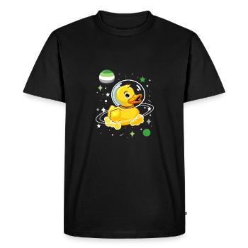 Duck Astronaut Aromantic Pride - Men's Premium Organic T-Shirt - black - Front - Nico (187cm)