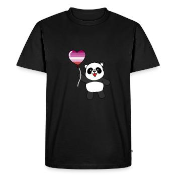 Panda Lesbian Herzballon - T-shirt Premium bio Homme - noir - Devant - Nico (187cm)