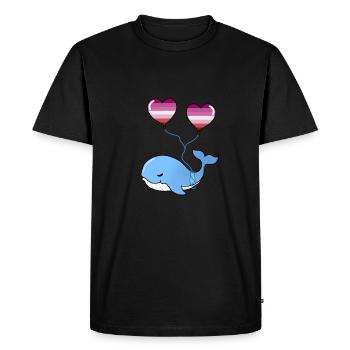 Wal Herzballon Lesbian - T-shirt Premium bio Homme - noir - Devant - Nico (187cm)