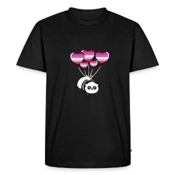 Panda Lesbian Pride - T-shirt Premium bio Homme - noir - Devant - Nico (187cm)