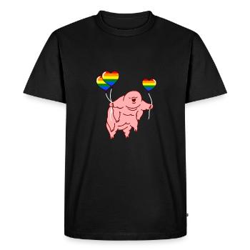 Tardigrade Heart Balloon LGBT Gay Pride - Men's Premium Organic T-Shirt - black - Front - Nico (187cm)