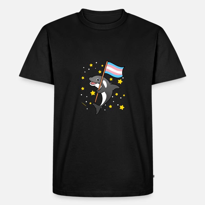 Trans Pride Orca - Männer Premium Bio T-Shirt - Schwarz