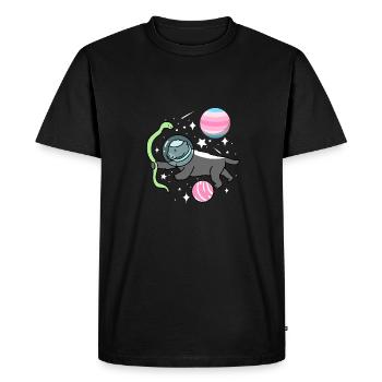 Honey Badger Astronaut Transfeminin - Men's Premium Organic T-Shirt - black - Front - Nico (187cm)