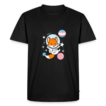Fuchs Astronaut Trans Pride - Men's Premium Organic T-Shirt - black - Front - Nico (187cm)