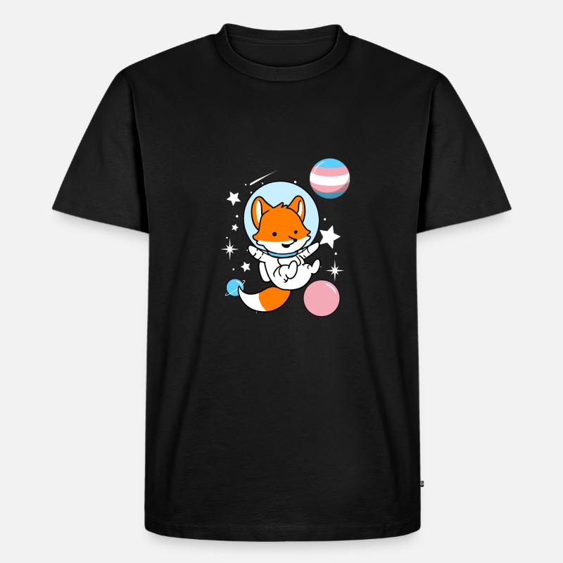 Fuchs Astronaut Trans Pride - Männer Premium Bio T-Shirt - Schwarz