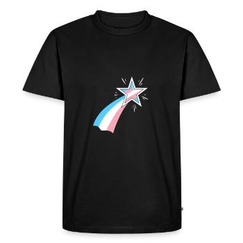 Trans Pride Star - Men's Premium Organic T-Shirt - black - Front - Nico (187cm)