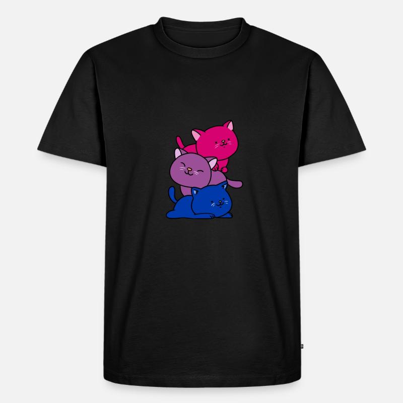 Bisexual Pride Katzen - Männer Premium Bio T-Shirt - Schwarz