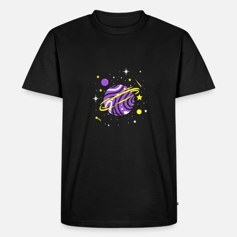Nonbinary Space Planet Nonbinary Pride - Männer Premium Bio T-Shirt - Schwarz