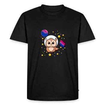 Owl in Space Bisexual Pride - Men's Premium Organic T-Shirt - black - Front - Nico (187cm)