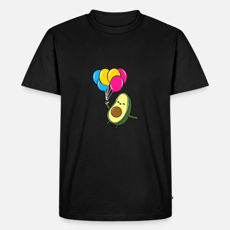 Avocado Ballon Pan Pride - Männer Premium Bio T-Shirt - Schwarz