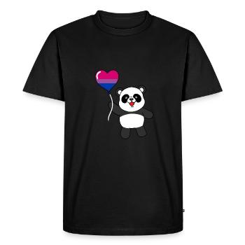 Panda Bisexual Pride Heart Balloon - Men's Premium Organic T-Shirt - black - Front - Nico (187cm)