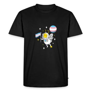 Abeille transgenre dans l’espace Trans Pride - T-shirt Premium bio Homme - noir - Devant - Nico (187cm)