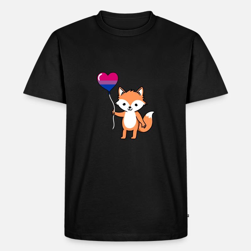 Fuchs Herzballon Bisexual Pride - Männer Premium Bio T-Shirt - Schwarz