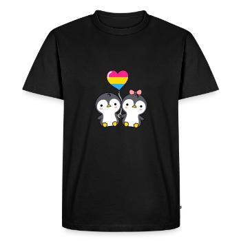 Penguin pair Pan Pride - Men's Premium Organic T-Shirt - black - Front - Nico (187cm)